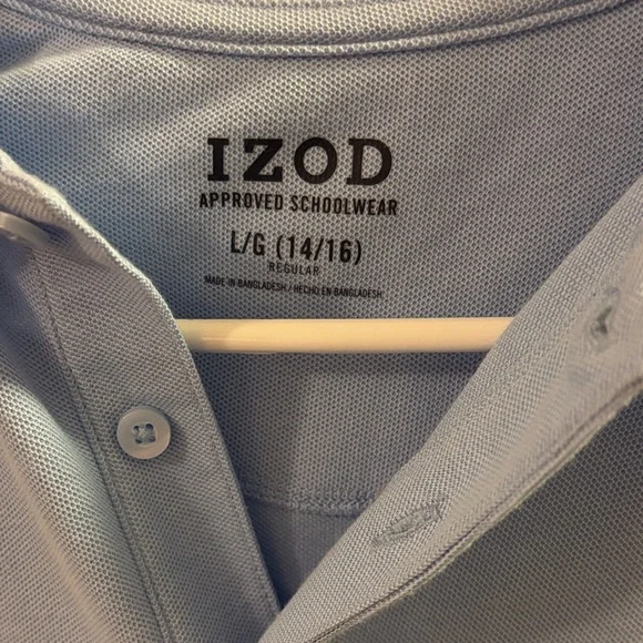 Izod Boys size 14/16Sky Blue Polo Shirt - Picture 2 of 4